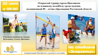 Открытый турнир города Цимлянска по пляжному волейболу